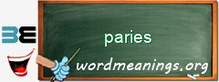 WordMeaning blackboard for paries